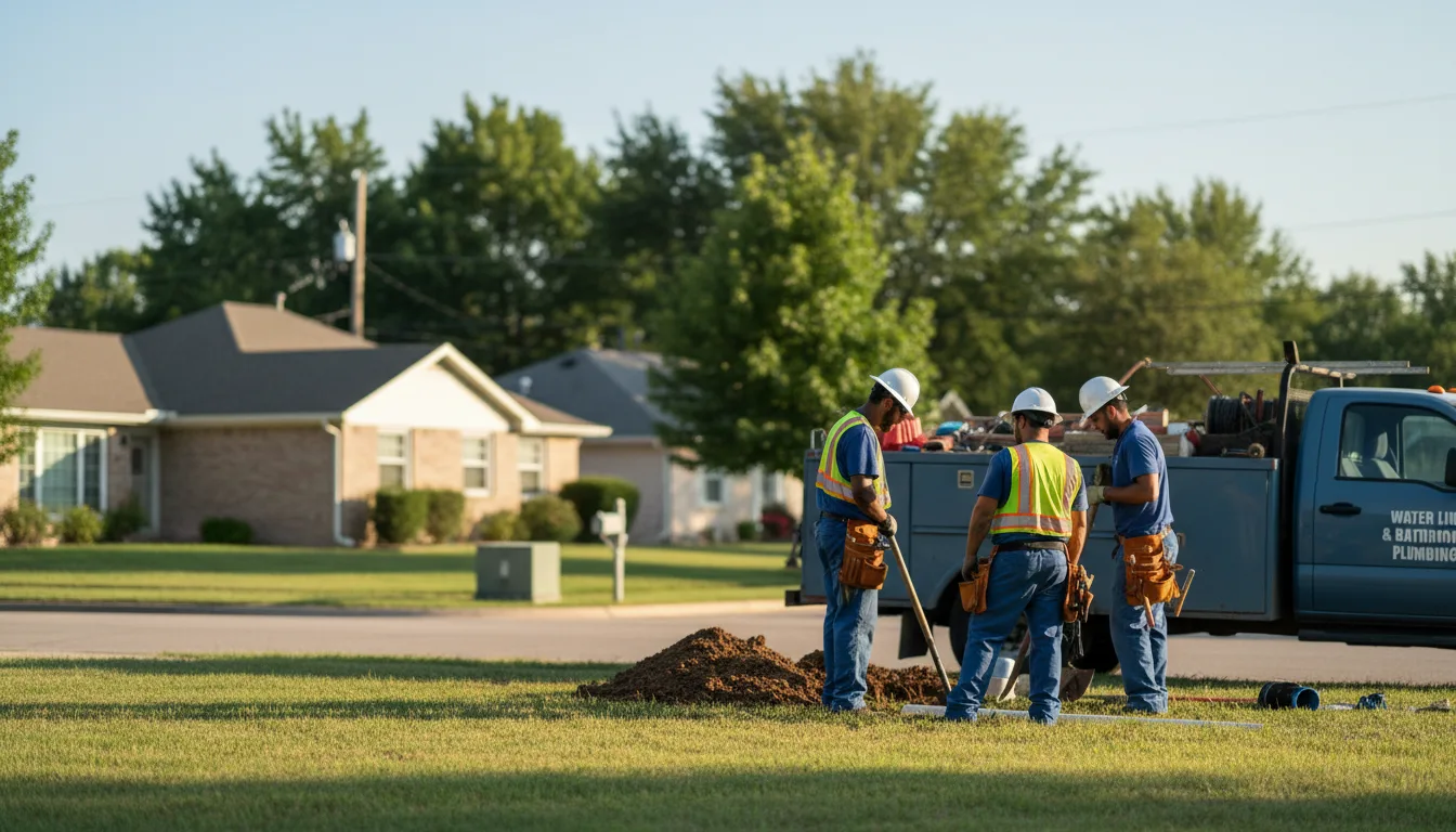 Residential water line and bathroom plumbing service in Leonard, MO